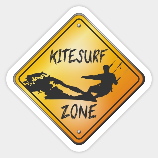 Kitesurf Zone Roadsign Sticker by Manikool